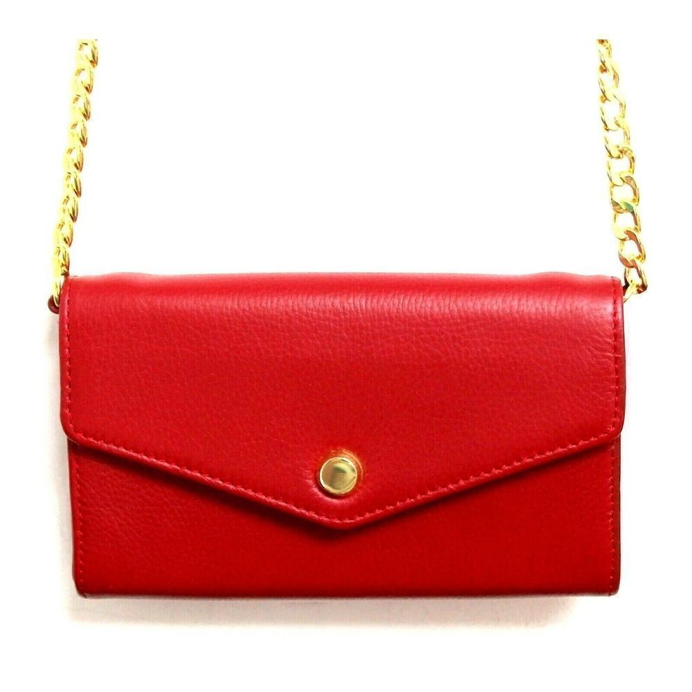 NEW Stella and Max RED GENUINE LEATHER SMALL X-BODY SHOULDER BAG PURSE WALLET